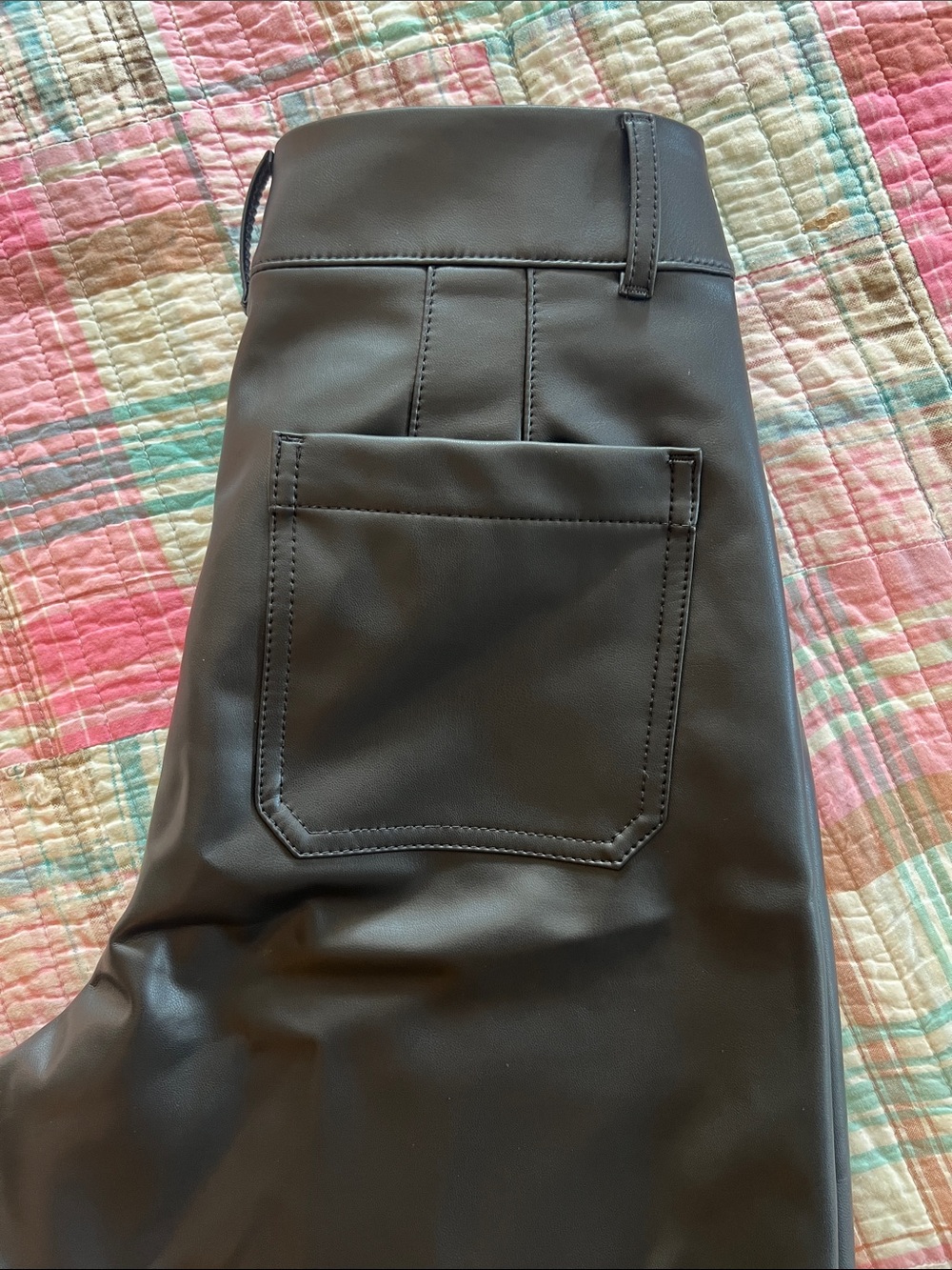 White House Black Market Wide-Leg Faux Leather Pants in Black NEVER WORN - Picture 5 of 5